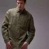 Dickies Houston Long Sleeve Denim Shirt In Khaki Green For Men -Dickies Sales Store 207973722 1 khaki