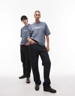 Dickies Lewistown Embroidered Central Logo T-shirt In Mid Blue For Unisex -Dickies Sales Store 207973744 1 blue 1