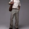 Dickies Garyville Regular Fit Hickory Stripe Trousers In Cappuccino Brown For Men -Dickies Sales Store 208017030 1 brown