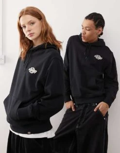 Dickies Wood Logo Back Print Hoodie In Black For Unisex -Dickies Sales Store 208017106 3
