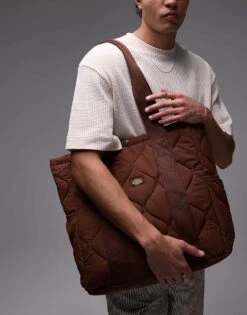 Dickies Thorsby Quilted Tote Bag In Cappuccino Brown For Unisex -Dickies Sales Store 208017176 1 brown 1