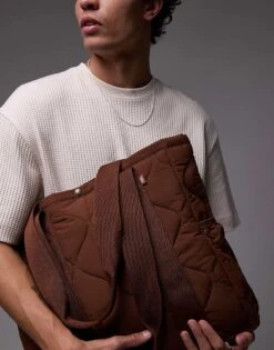 Dickies Thorsby Quilted Tote Bag In Cappuccino Brown For Unisex -Dickies Sales Store 208017176 3